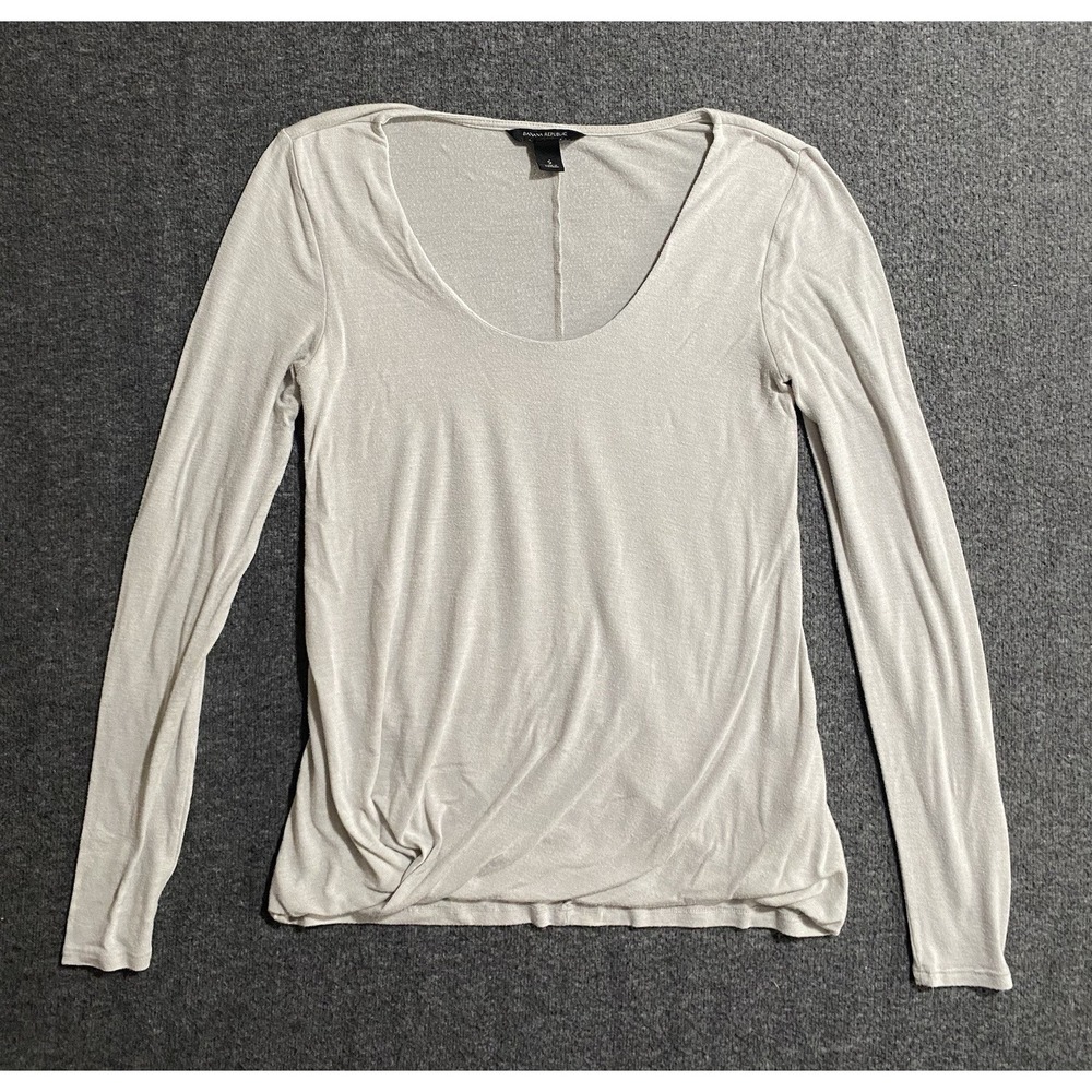 Banana Republic Women's Blouse V-Neck Beige Size S